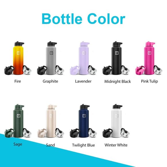 Personalized Iron Flask Water Bottle: Laser Engraved 22oz Stainless Steel, Laser - Picture 3 of 7